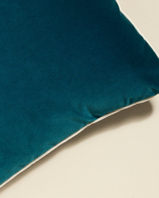 Coussin Double Jeu - Bleu Sarah design Maison Sarah Lavoine Bleu Sarah Velours 55 cm 40 cm 3