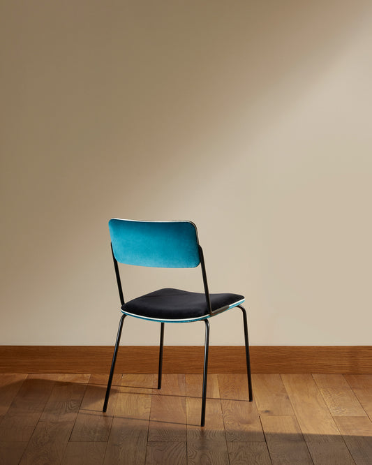 Chaise Double Jeu - Bleu Sarah design Maison Sarah Lavoine Bleu Sarah Velours 45 cm 85 cm 4