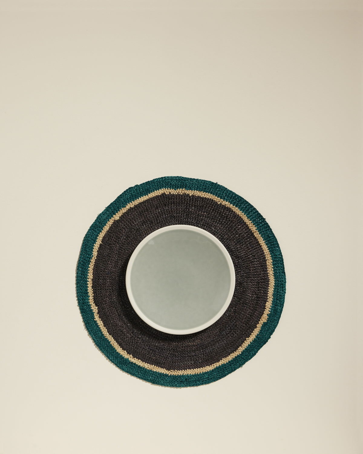 Globe placemat - Black / Blue Sarah design Maison Sarah Lavoine Black / Blue Sarah Raffia 3