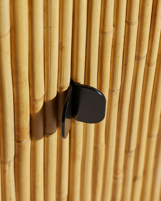 Buffet Riviera - Noir moderne Maison Sarah Lavoine Noir Rotin 120 cm 75 cm 4