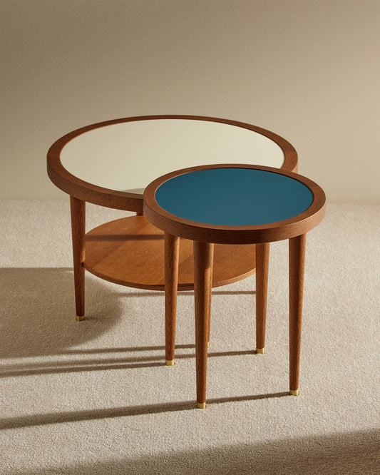 Table basse ronde Puzzle - Ecru design Maison Sarah Lavoine Ecru Chêne 40 cm 5