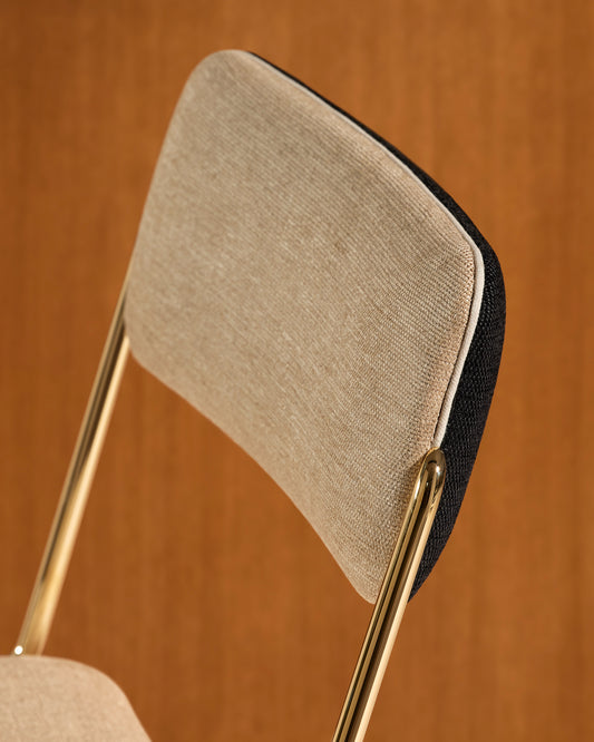 Chaise Double Jeu - Doré / Lin design Maison Sarah Lavoine Lin Velours 45 cm 85 cm 2