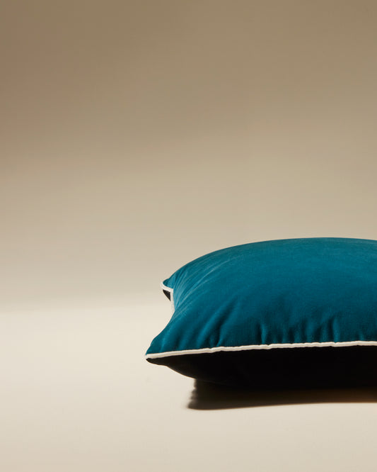 Coussin Double Jeu - Bleu Sarah design Maison Sarah Lavoine Bleu Sarah Velours 42 cm 42 cm 4