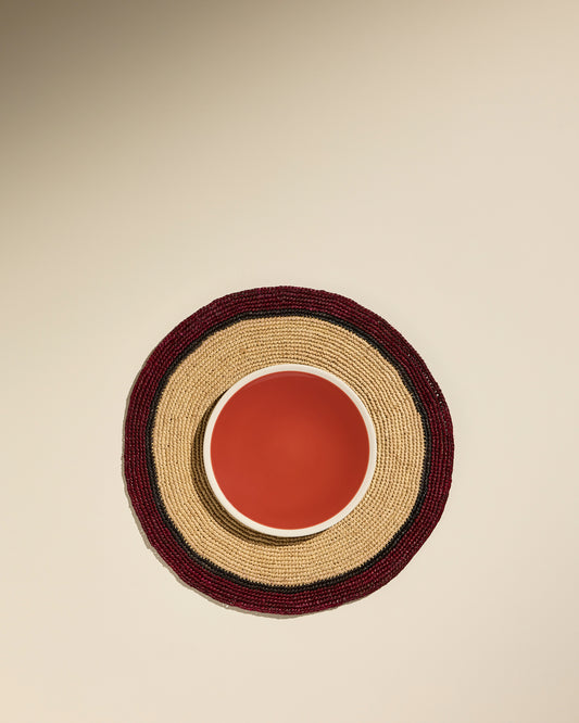 Set de table Globe - Naturel/ Carmin 3 - Décoration Design