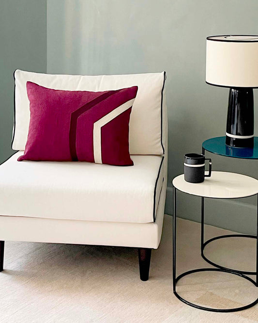 Chauffeuse Noa - Blanc / Noir design Maison Sarah Lavoine Blanc / Noir Coton 80 cm 80 cm 9