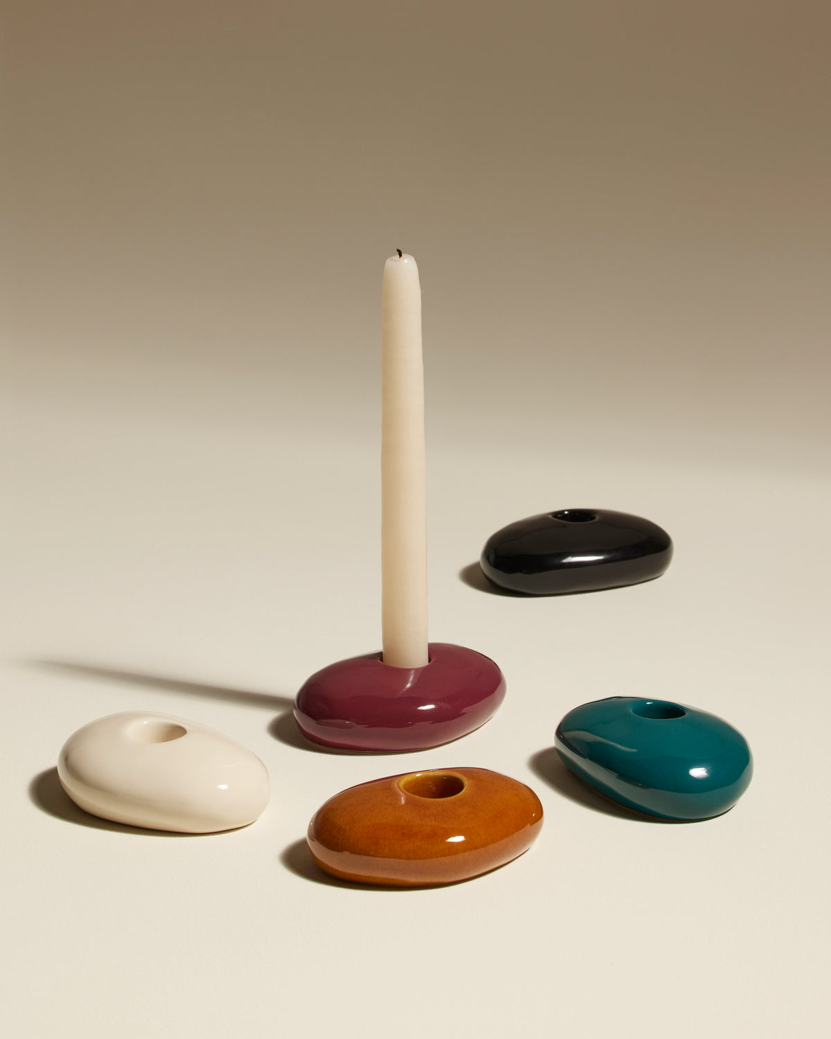 Bougeoir Stone - Noir design Maison Sarah Lavoine Noir Céramique 10 cm 3,5 cm 4