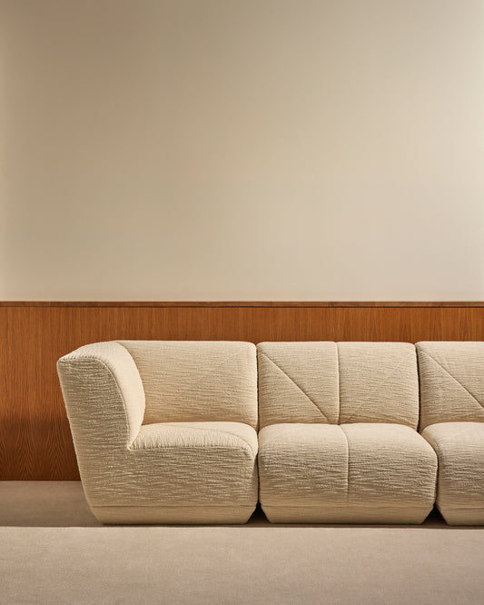 Chauffeuse d'Angle Chill - Ecru design Maison Sarah Lavoine Ecru Laine bouclée 4
