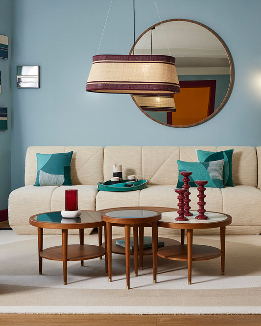 Table basse ronde Puzzle - Naturel