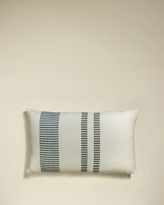 Coussin Passage - Ecru/Bleu Sarah