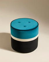 Pouf Léo - Bleu Sarah design Maison Sarah Lavoine Bleu Sarah Velours  43 cm 2