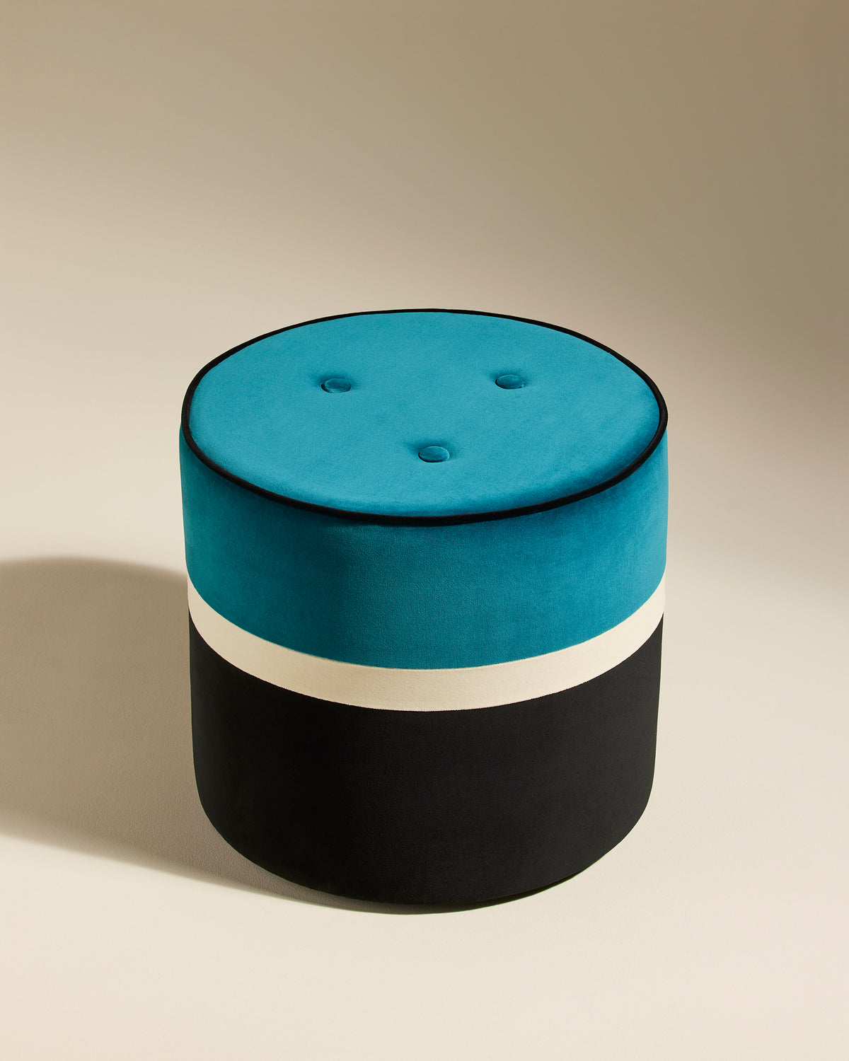 Pouf Léo - Bleu Sarah design Maison Sarah Lavoine Bleu Sarah Velours  43 cm 2
