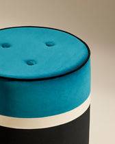 Pouf Léo - Bleu Sarah design Maison Sarah Lavoine Bleu Sarah Velours  43 cm 3