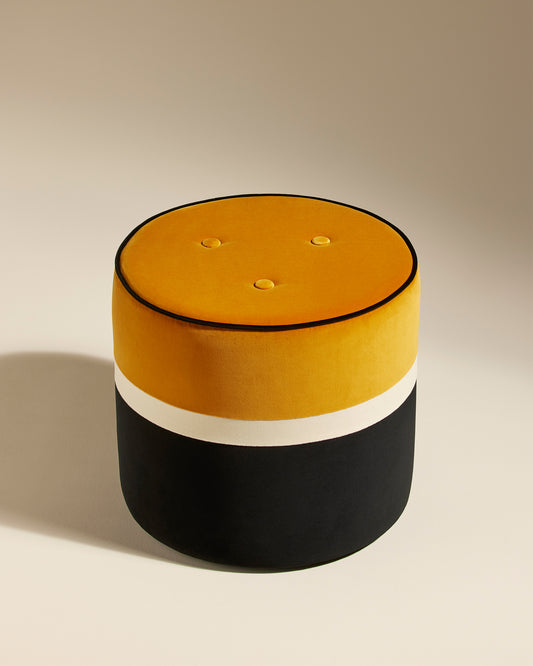 Pouf Léo - Ocre design Maison Sarah Lavoine Ocre Velours  43 cm 2