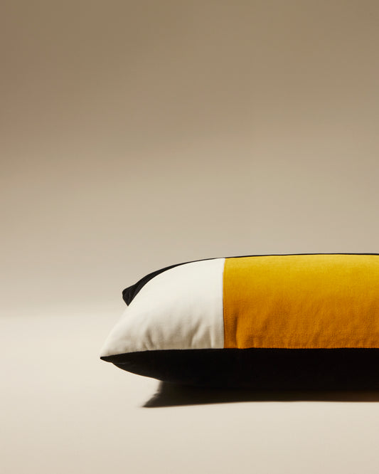 Coussin Echec et Mat - Ocre design Maison Sarah Lavoine Ocre Velours 50 cm 30 cm  3