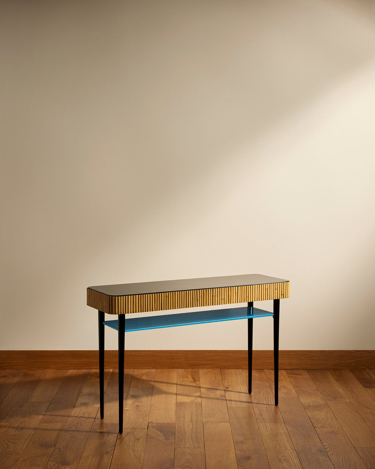 Console Riviera - Bleu Sarah design Maison Sarah Lavoine Bleu Sarah Rotin 120 cm 80 cm 2