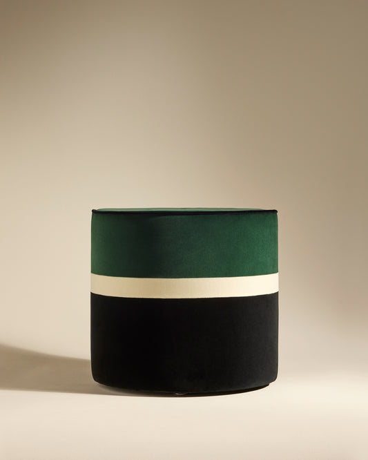 Pouf Léo - Vert design Maison Sarah Lavoine Vert Velours  43 cm 1