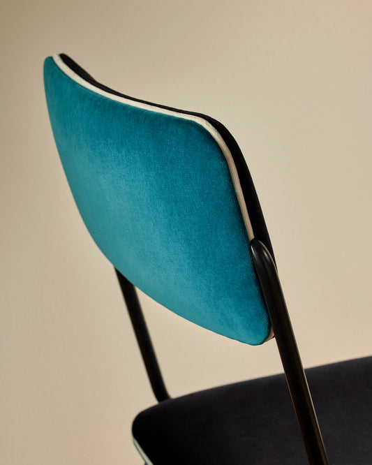 Chaise Double Jeu - Bleu Sarah design Maison Sarah Lavoine Bleu Sarah Velours 45 cm 85 cm 2