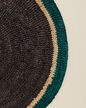 Globe placemat - Black / Blue Sarah design Maison Sarah Lavoine Black / Blue Sarah Raffia 2