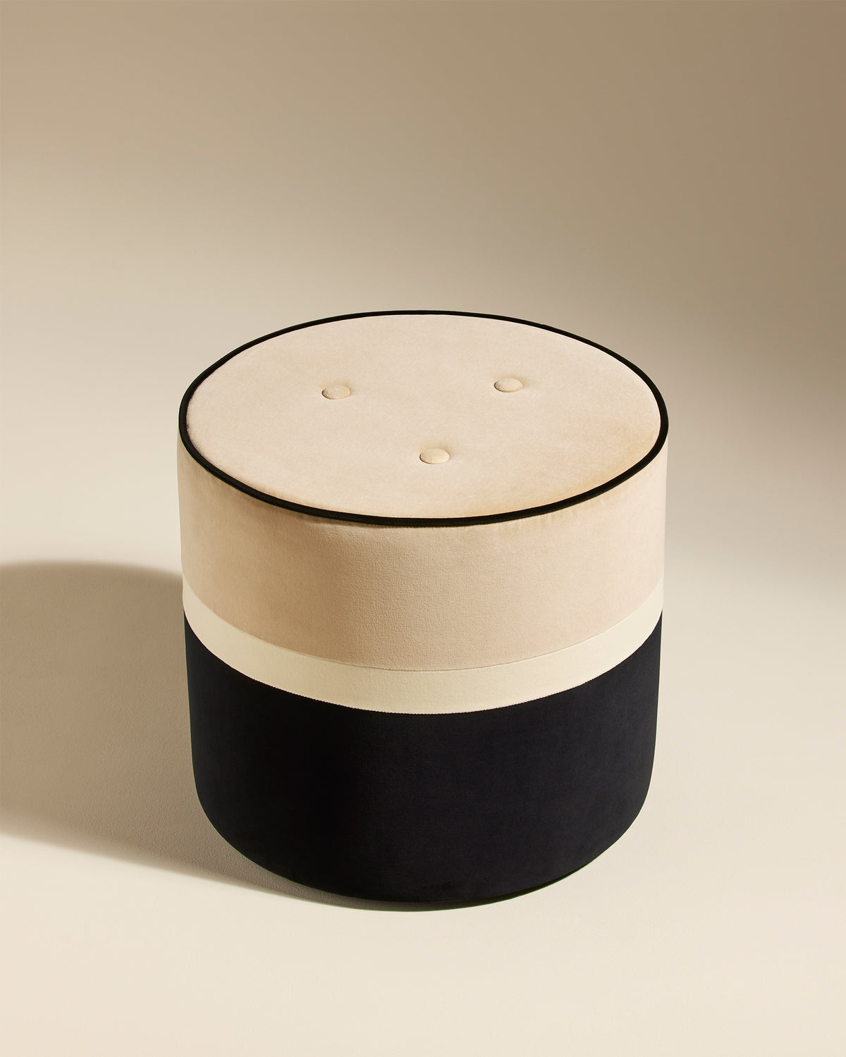Pouf Léo - Beige design Maison Sarah Lavoine Beige Velours  43 cm 2