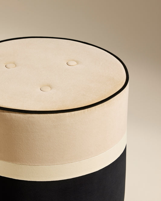 Pouf Léo - Beige design Maison Sarah Lavoine Beige Velours  43 cm 3