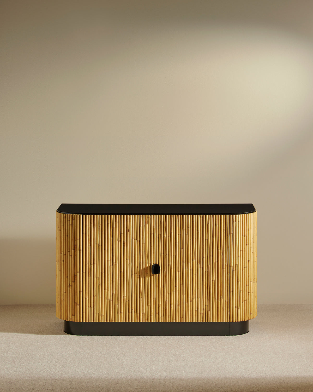 Riviera Sideboard - Modern Black Maison Sarah Lavoine Black Rattan 120 cm 75 cm 1