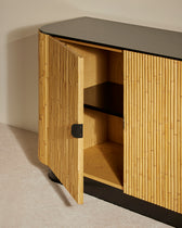 Riviera Sideboard - Modern Black Maison Sarah Lavoine Black Rattan 120 cm 75 cm 2