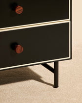 Commode Essence - Noir moderne Maison Sarah Lavoine Noir Moelle de rotin 100 cm 75 cm 3