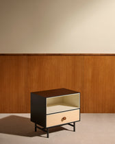 Table de chevet Essence - Noir design Maison Sarah Lavoine Noir Moelle de rotin 55 cm 55 cm 2
