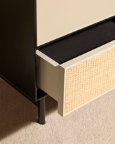 Table de chevet Essence - Noir design Maison Sarah Lavoine Noir Moelle de rotin 55 cm 55 cm 4