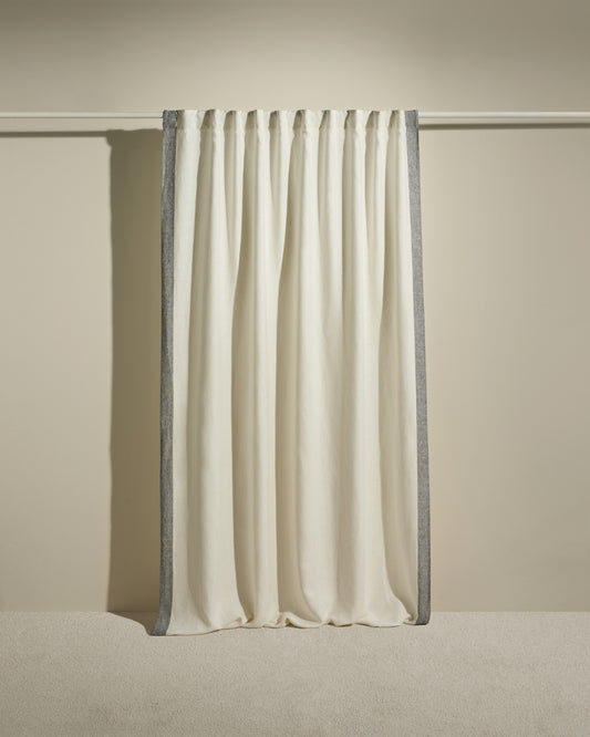 Rideau Ava Bande Tissée - Jasmin haut de gamme Maison Sarah Lavoine Ecru Lin 170 cm 295 cm 1