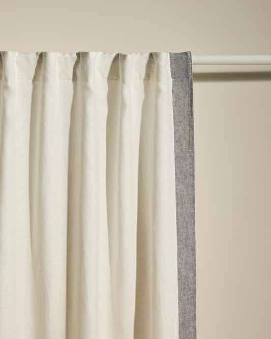 Rideau Ava Bande Tissée - Jasmin haut de gamme Maison Sarah Lavoine Ecru Lin 170 cm 295 cm 2