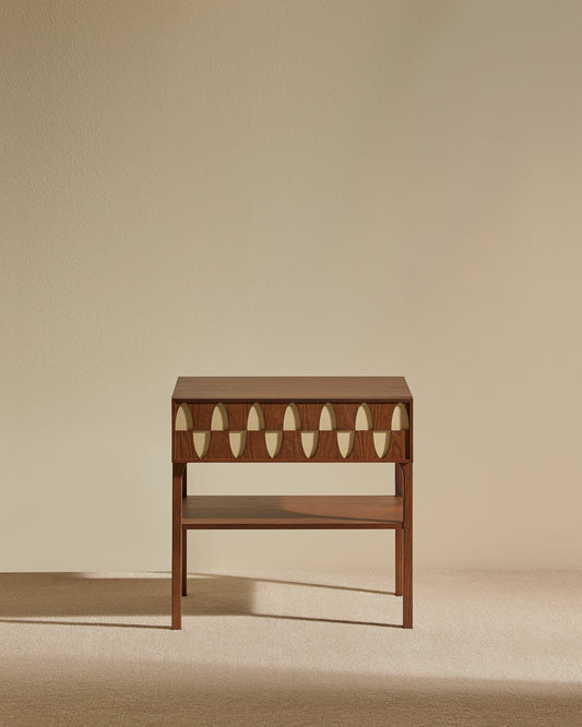 Table de chevet Ecailles - Noyer design Maison Sarah Lavoine Noyer Bois 55 cm 55 cm 1