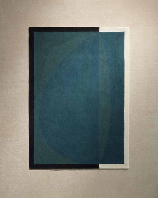 Tapis Abstrait - Bleu Sarah design Maison Sarah Lavoine Bleu Sarah Laine Petit 170 cm | Moyen 200 cm | Grand 250 cm Petit : 240 cm | Moyen : 300 cm | Grand : 350 cm 1