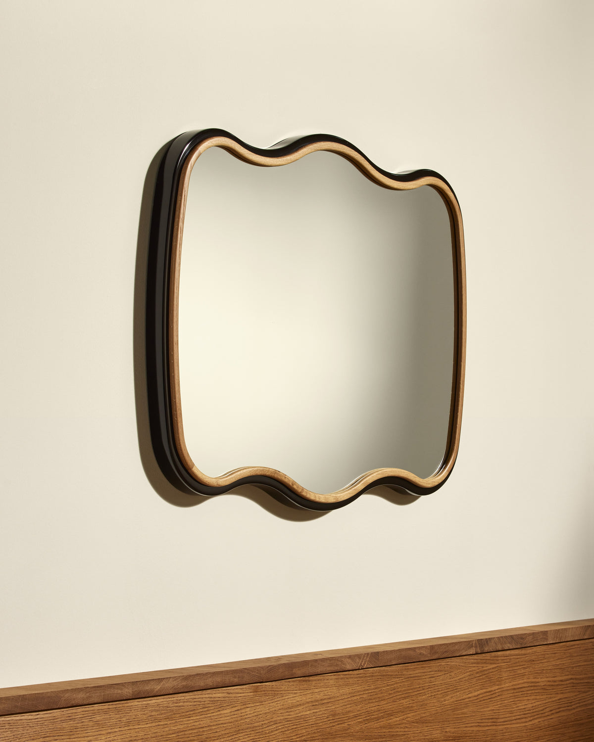 Miroir Noto 3 Vagues - Noir design Maison Sarah Lavoine Noir Rotin 70 cm 90 cm 2