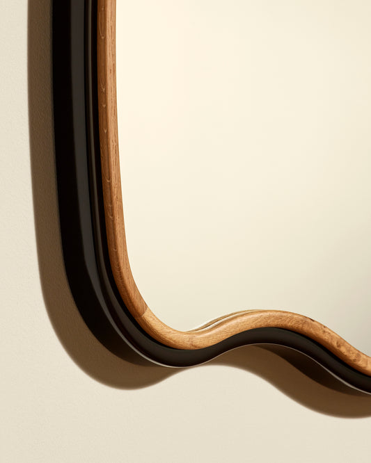Miroir Noto 3 Vagues - Noir design Maison Sarah Lavoine Noir Rotin 70 cm 90 cm 3