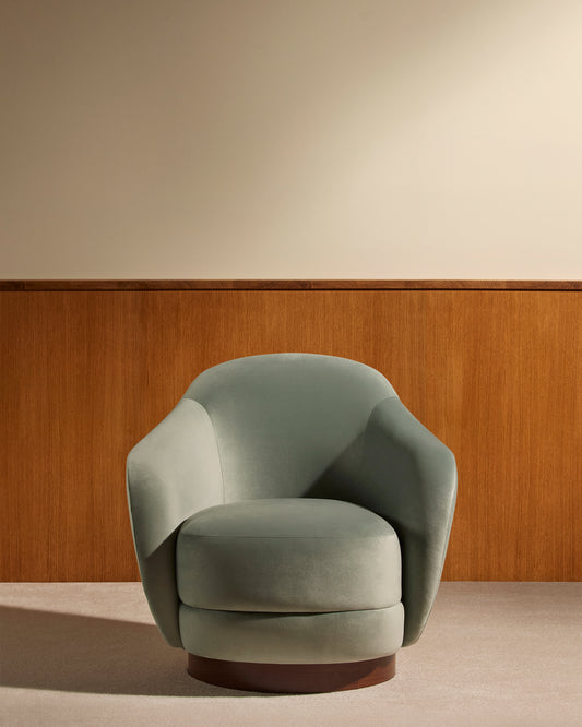 Fauteuil Bozzolo - Pousse de Tilleul design Maison Sarah Lavoine Pousse de tilleul Velours 75 cm 72 cm 1