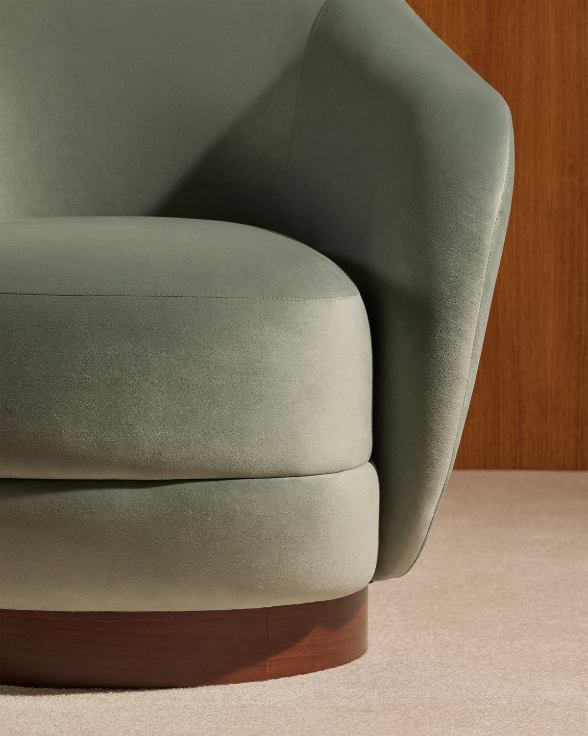 Fauteuil Bozzolo - Pousse de Tilleul design Maison Sarah Lavoine Pousse de tilleul Velours 75 cm 72 cm 2