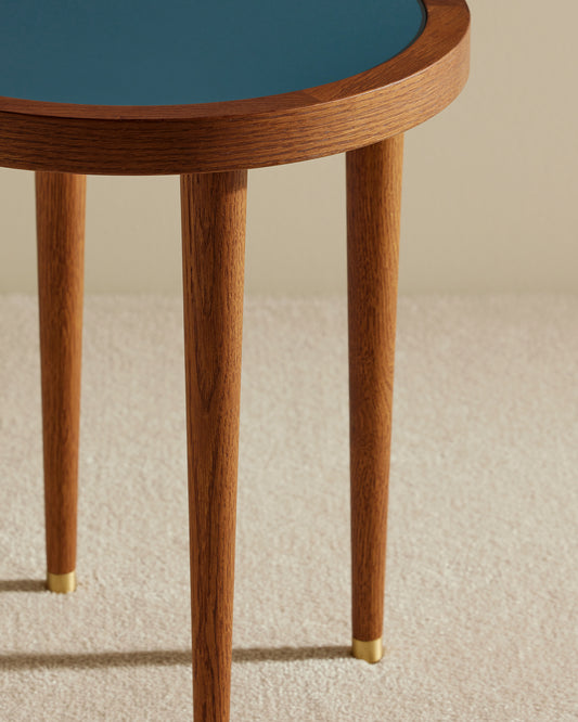 Table basse ronde Puzzle - Bleu Sarah design Maison Sarah Lavoine Bleu Sarah Chêne  45 cm 2