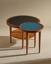 Table basse ronde Puzzle - Noir design Maison Sarah Lavoine Noir Chêne  40 cm 4