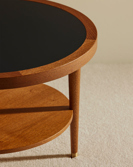 Table basse ronde Puzzle - Noir design Maison Sarah Lavoine Noir Chêne  40 cm 2