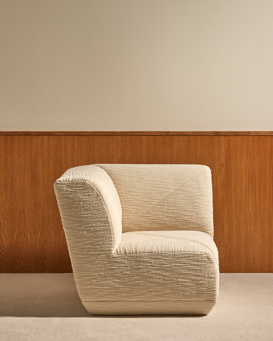 Chauffeuse d'Angle Chill - Ecru design Maison Sarah Lavoine Ecru Laine bouclée   1
