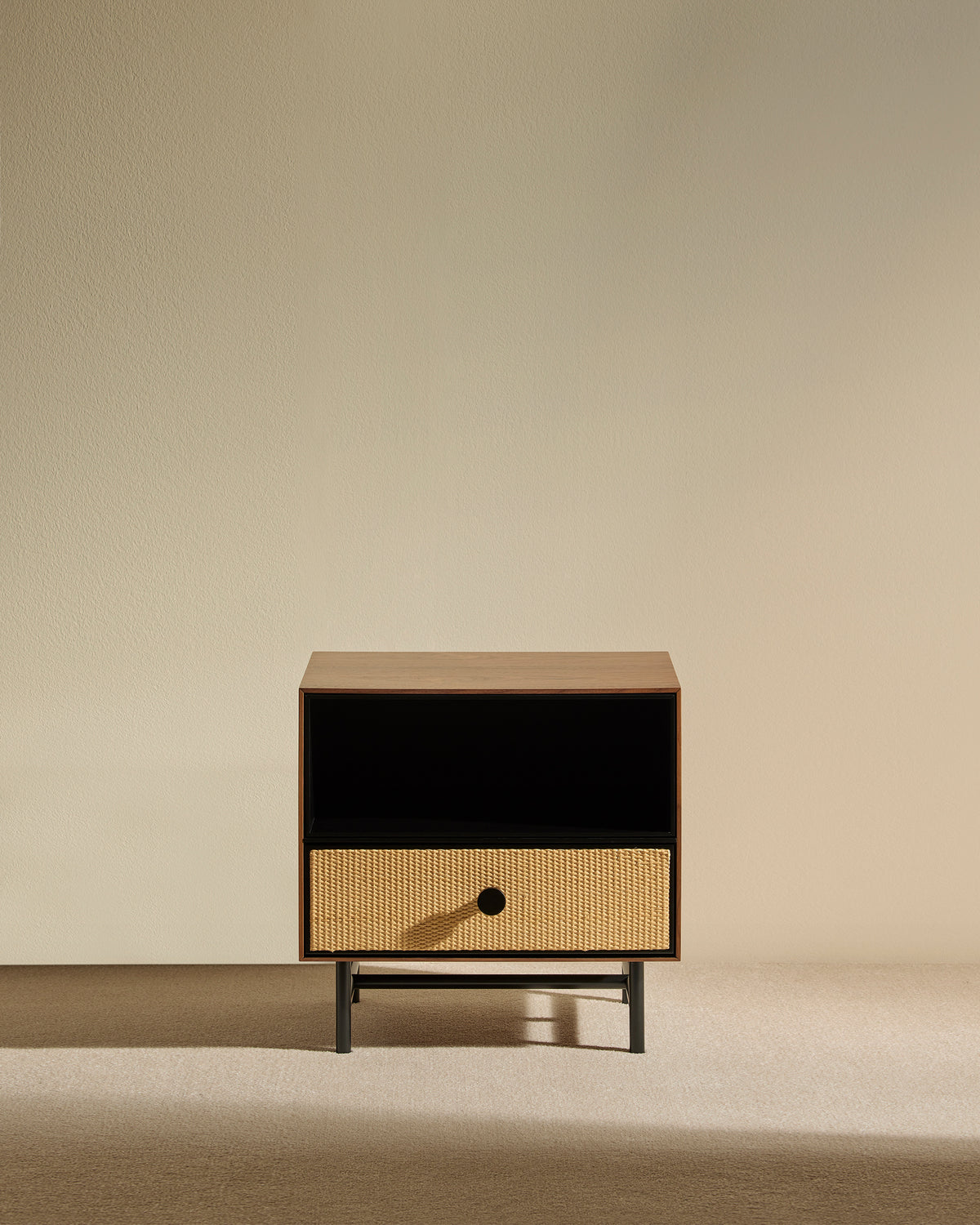 Table de chevet Essence - Noyer design Maison Sarah Lavoine Noyer Moelle de rotin 55 cm 55 cm 1