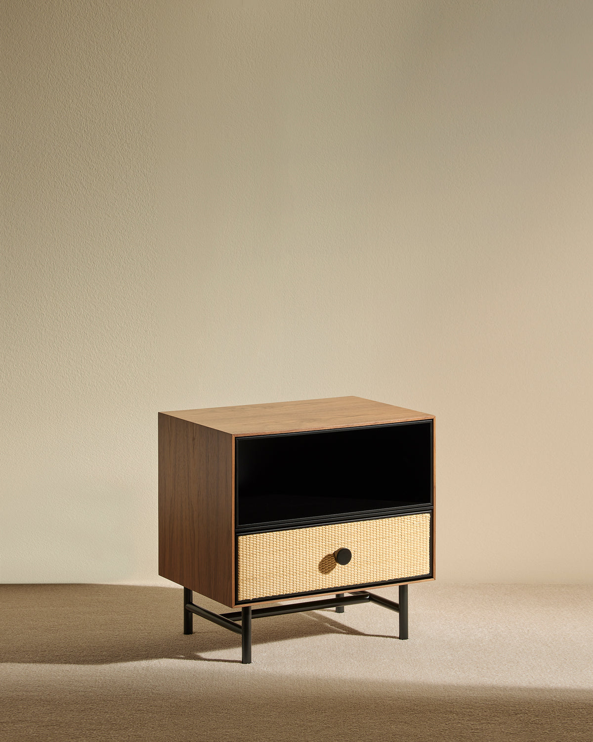 Table de chevet Essence - Noyer design Maison Sarah Lavoine Noyer Moelle de rotin 55 cm 55 cm 2