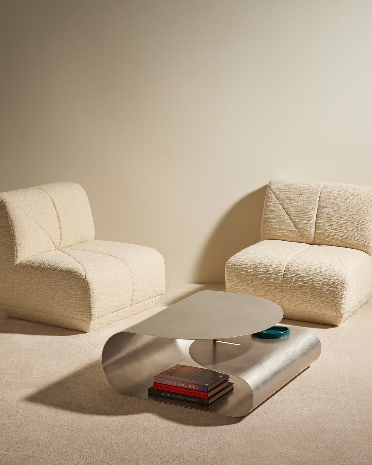 Gégé coffee table - Brushed stainless steel design Maison Sarah Lavoine Brushed stainless steel Brushed stainless steel 90 cm 35 cm 2