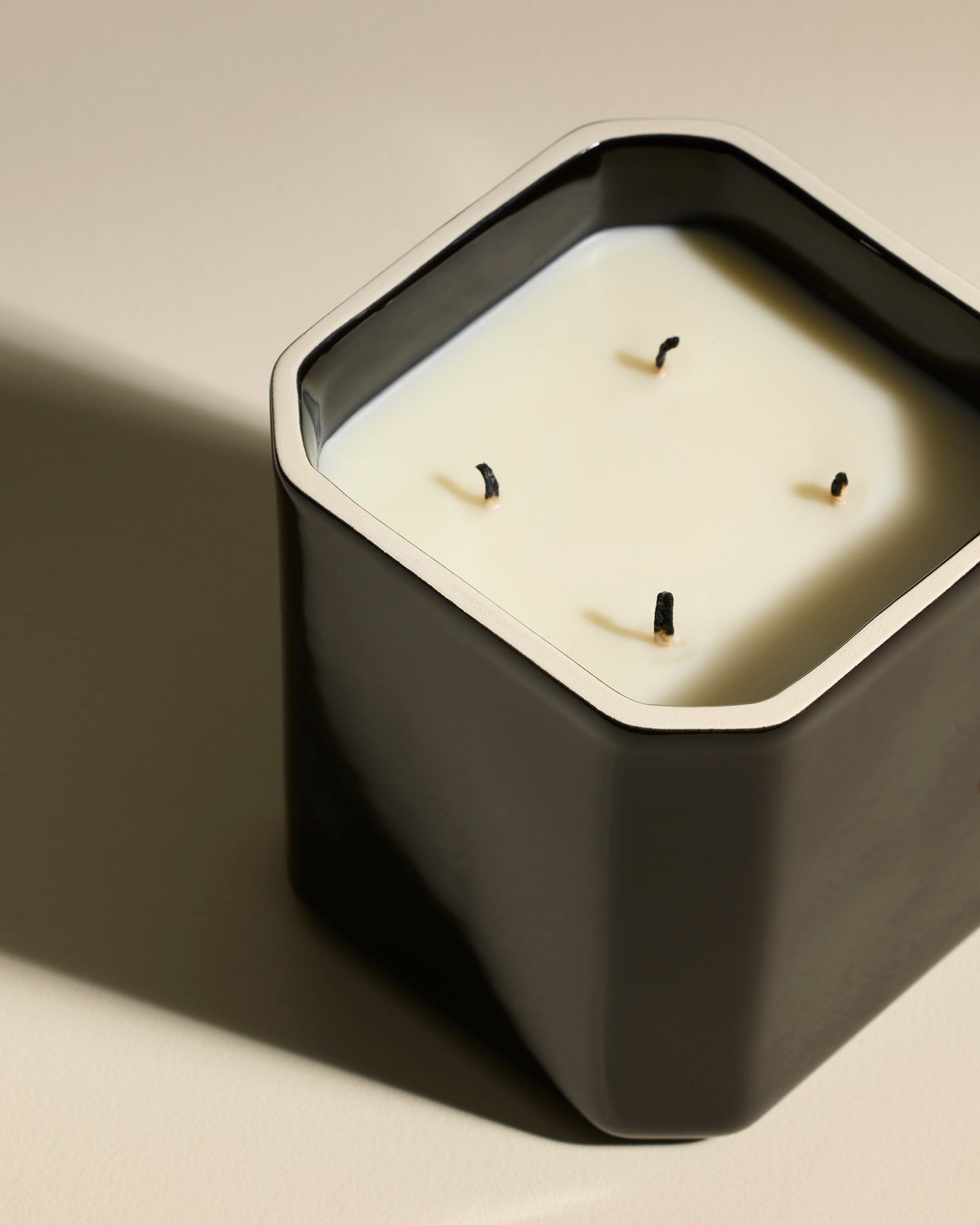 Bougie Facettes - Ambre Noire  3 - Décoration Design