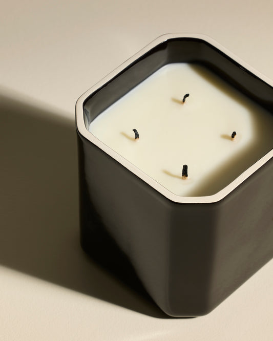 Bougie Facettes - Ambre Noire  3 - Décoration Design