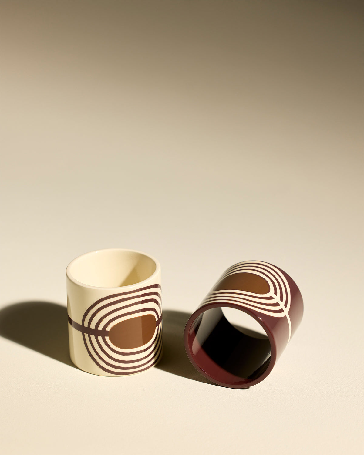 Duo rond de serviette Mirage - Carmin Carmin 1 - Décoration Design