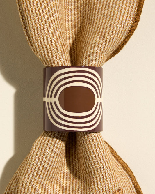 Duo rond de serviette Mirage - Carmin  2 - Décoration Design