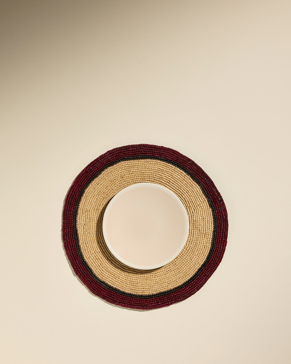 Globe placemat - Natural/Carmine 2 - Design Decoration