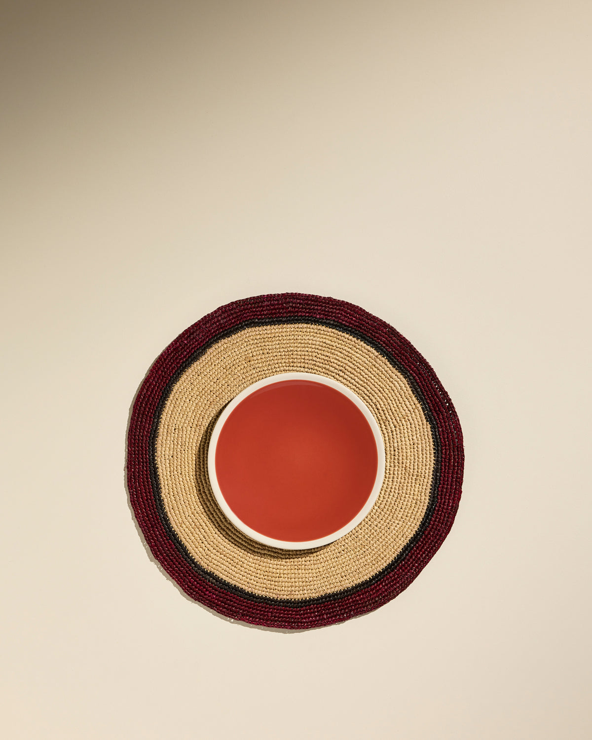 Globe placemat - Natural/Carmine 3 - Design Decoration